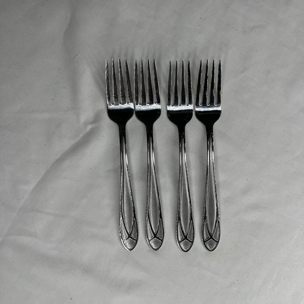 Pfaltzgraff Mirage Frost Stainless steel 18/10 Salad Forks Set Of 4, 7 inch